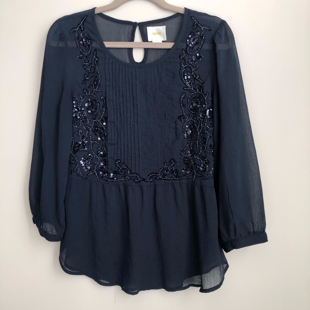 Anthropology Maeve Sequins Blouse